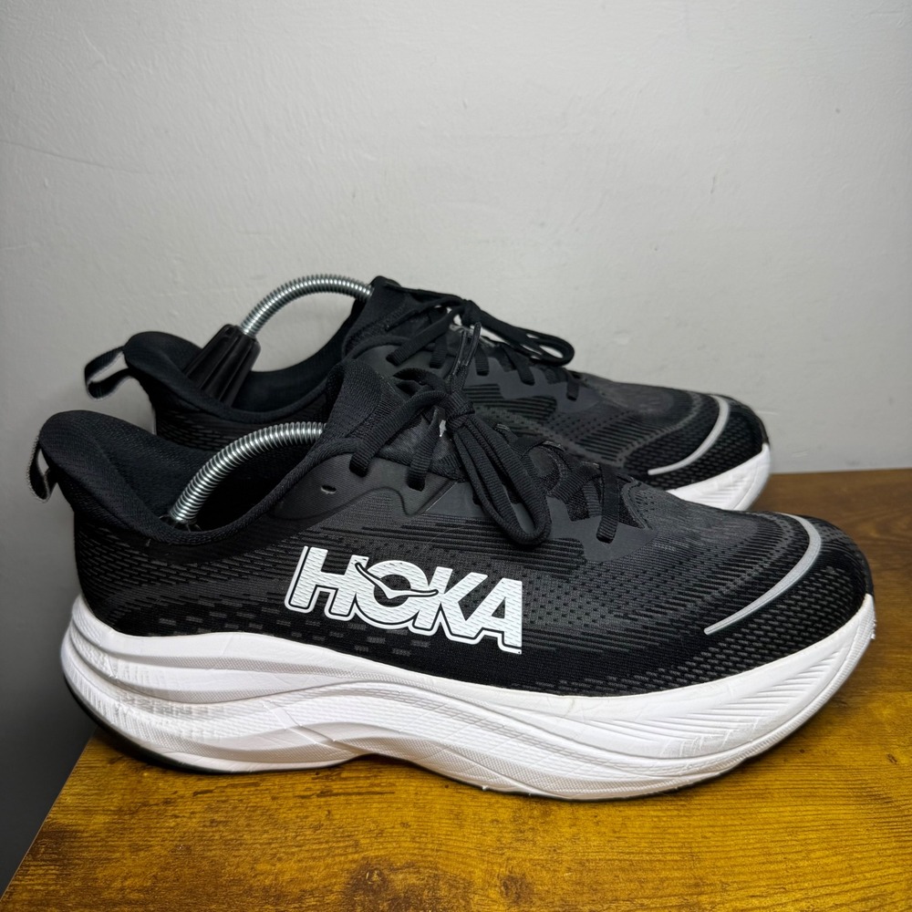 Hoka Skyflow Running Shoes Mens Size 12 Black White 1155111 BWHT